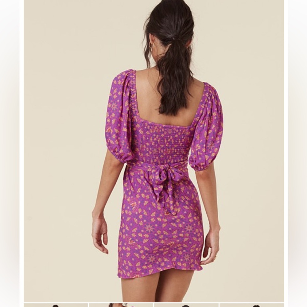 Spell Madame Peacock Sweetheart Mini Dress Boysenberry Size Large - Picture 4 of 12